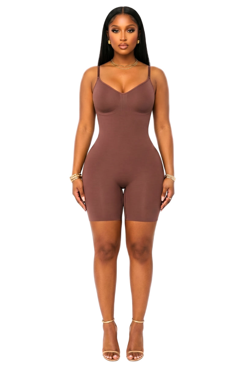 Shapewear Bodysuit Tummy Control - Brown