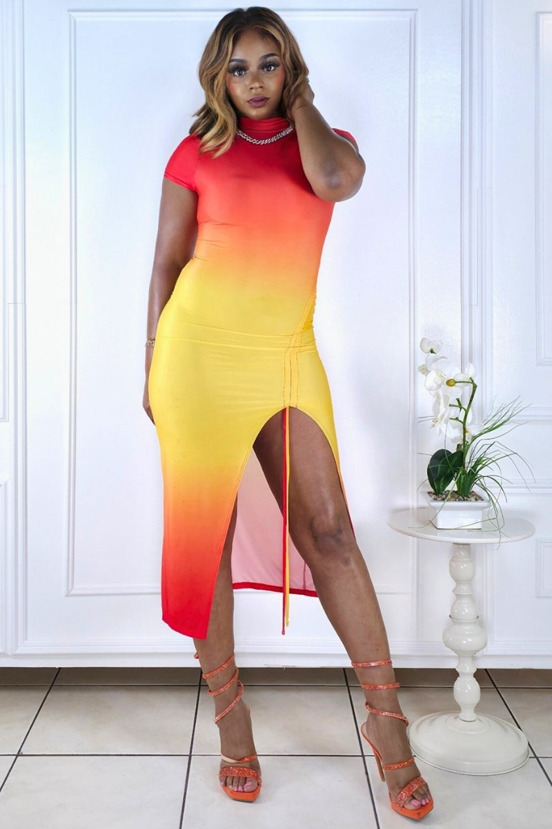 Gradient Effect Midi Dress